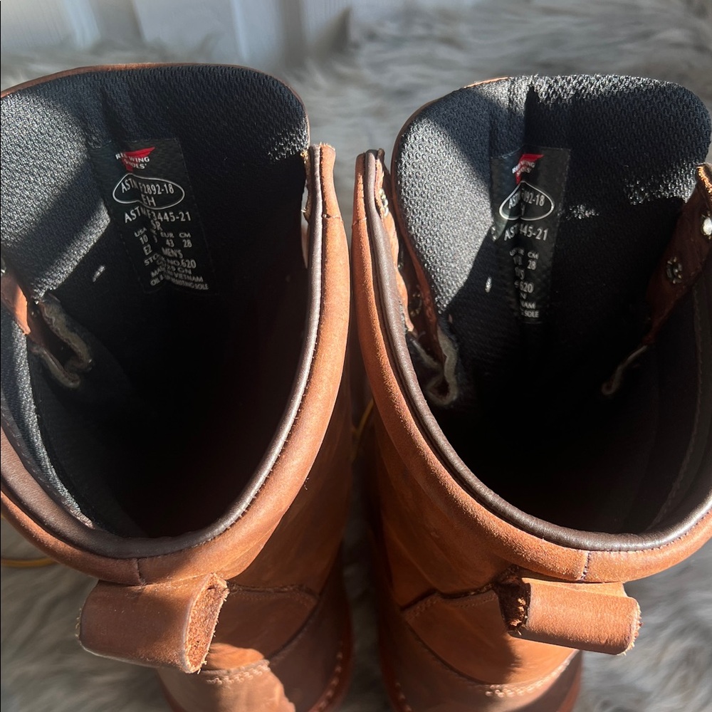 Red Wing Shoes Brown Leather Boots with Yellow Laces - Picture 4 of 11